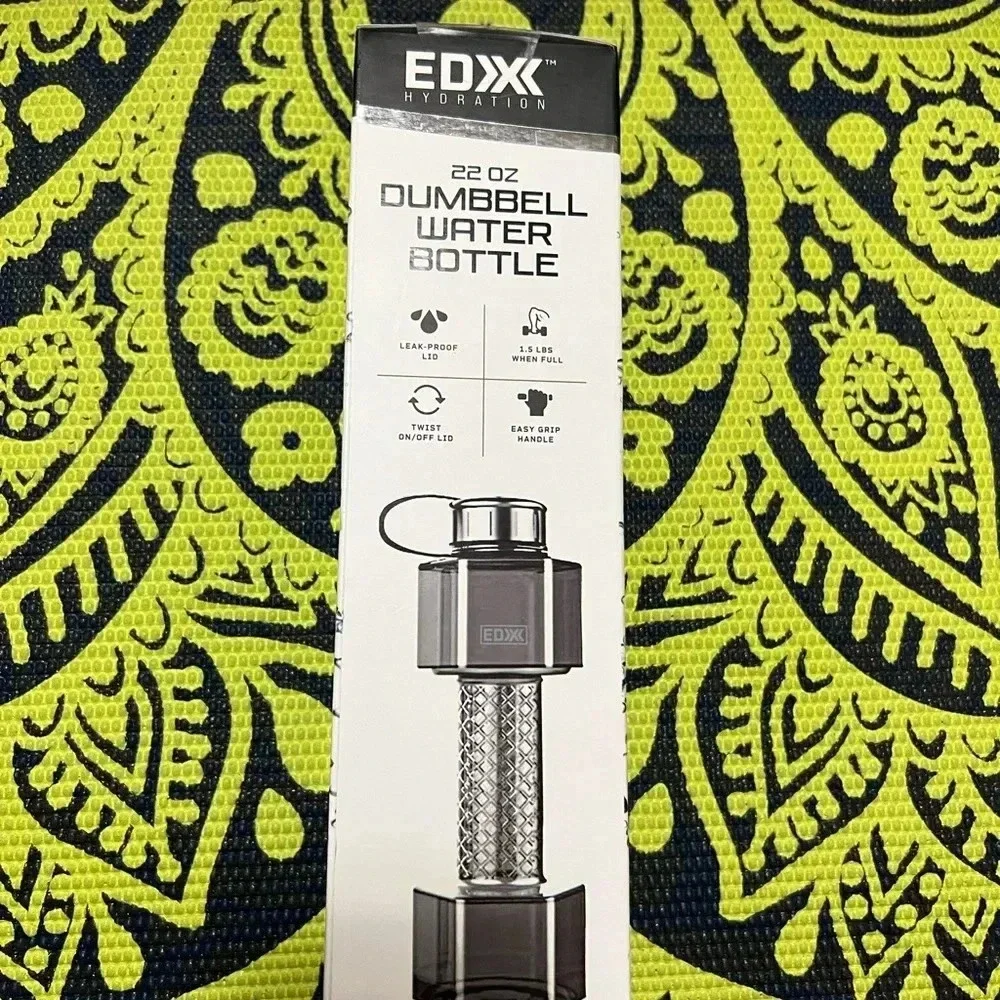NEW EDX Hydration 22oz Dumbbell Water Bottle - Black